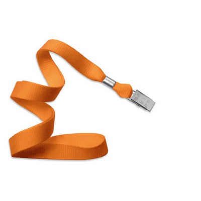 5/8" Blank Lanyard w/Bulldog Clip (Orange)