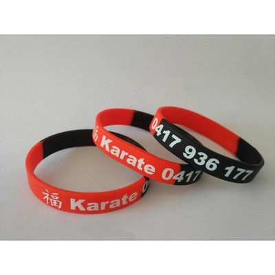 1 Inch Segmented Printed Silicone Wristbands