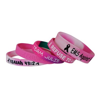 1/2 Inch Breast Cancer Printed Custom Wristband