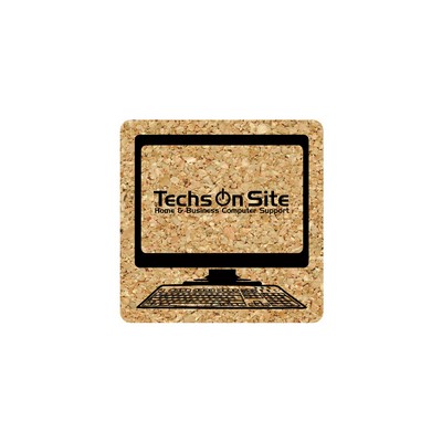 5" Standard Cork Square Computer Coaster