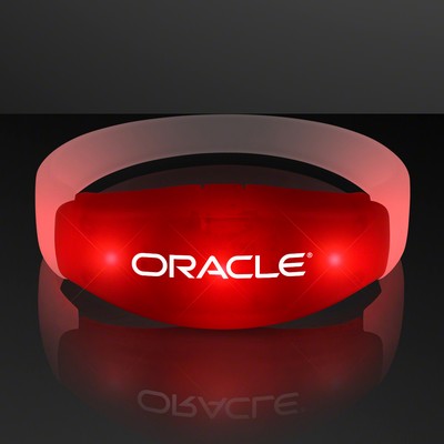 Imprinted Red LED Steady Illumination Stretch Bracelet - Domestic Print