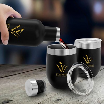 3 PC Stainless Wine Bottle & Tumbler Set