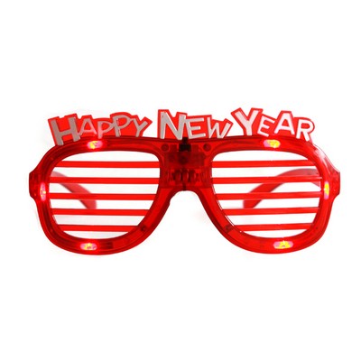 LED Flashing Shutter Glasses Happy New Year