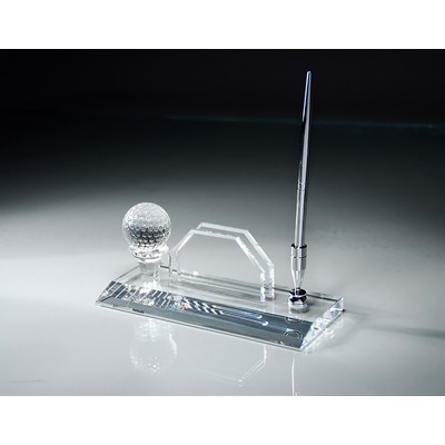 Crystal Golf Ball Pen Set, 7"Wx2-3/4"D