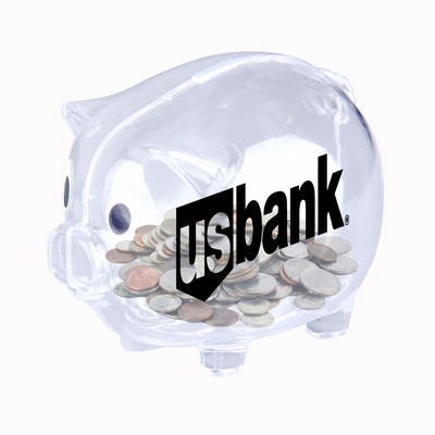 5"x3 13/16"x4" Transparent Piggy Bank