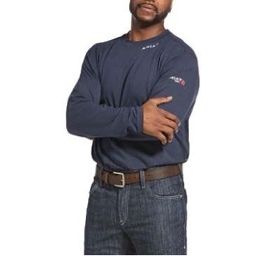 Ariat® FR Base Layer Men's Long Sleeve Navy T-Shirt