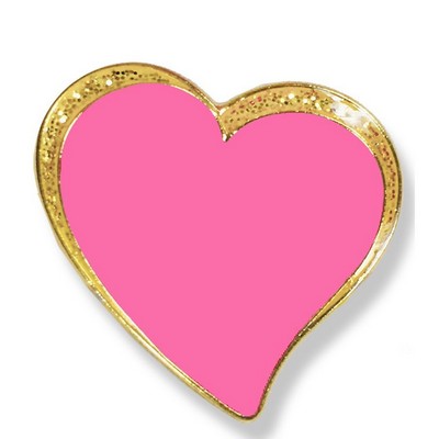 ½" Sparkle Modern Pink Heart Lapel Pin