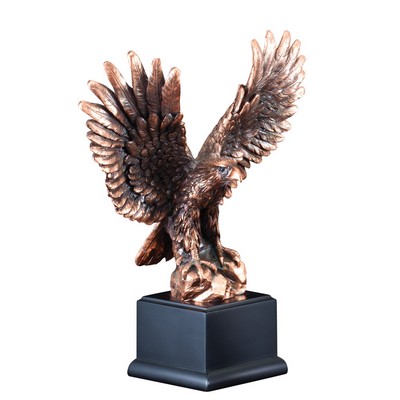 9½" Bronze Electroplated American Eagle on Rock Trophy