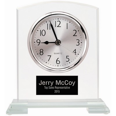 6 1/2" Square Arch Glass Clock