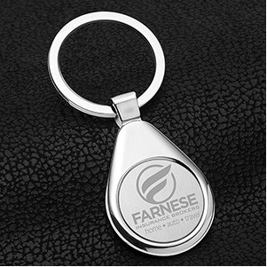 "Raindrop" Economy Laser Engraved Metal Keyholder