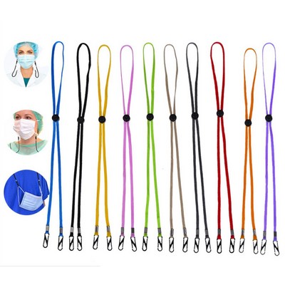 Polyester Cord Face Mask Lanyard With Plastic Clips