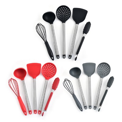 5Pcs Silicone Kitchen Cooking Utensils Tool Set