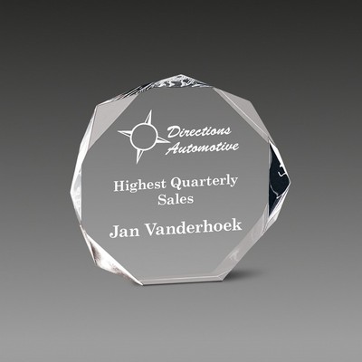 Freestanding Octagonal Bevel Award™ (4"x4"x1")