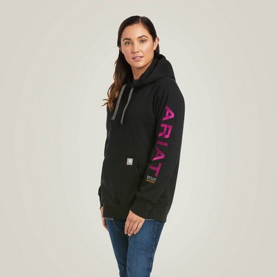 Ariat® Women's Black & Purple Rebar® Graphic Hoodie