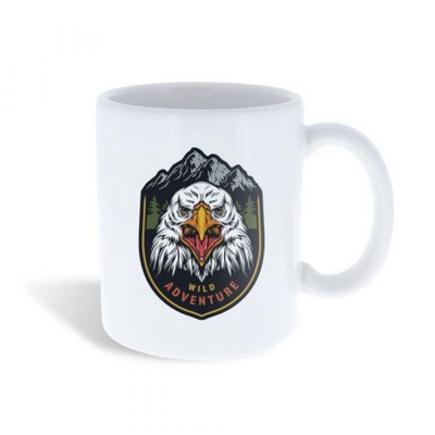 11 oz. USA Made White Ceramic Coffee Mug - Sublimation