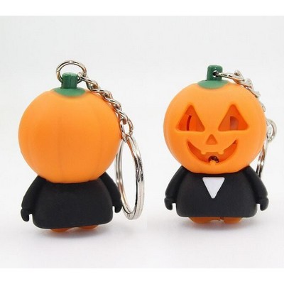 Pumpkin Monster LED Sound Keychain