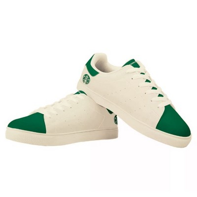 White Classic Superstars Low Top Leather Sneakers with full color printing