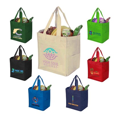 Pocketed Non-Woven Shopping Tote