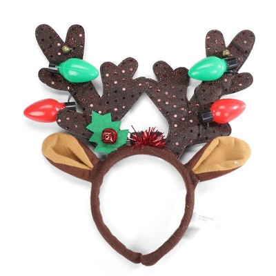 Light Up Golden Antlers Headband