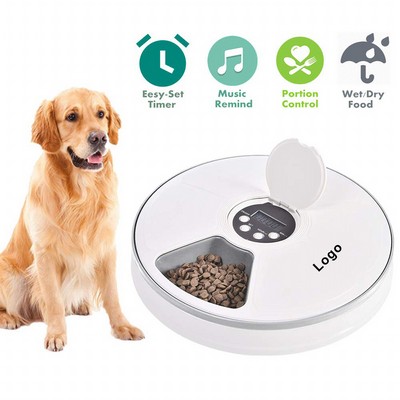 Automatic Pet Feeder Cat Dog Food Dispenser with 6 Meal Tray