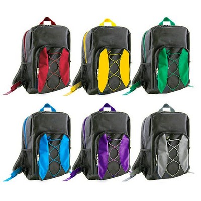 17 Classic Bungee Backpacks - Assorted Colors (Case of 24)