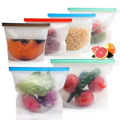 Silicone Reusable Food Storage Bags Freezer Microwave