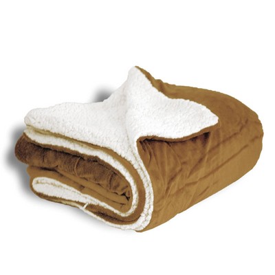 Micro Mink Shepra Blanket Camel (50" X 60")