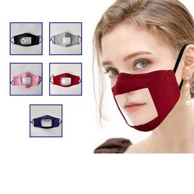 Cotton Face Mask with clear Window