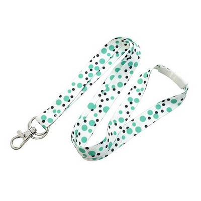 5/8" Polka Dotted Pre-Printed Dye Sublimated Lanyard