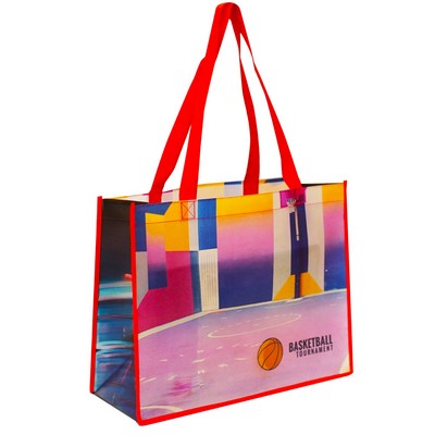 Laminated Non Woven Polypropylene Tote Bag: 16" W x 12" H x 6" D