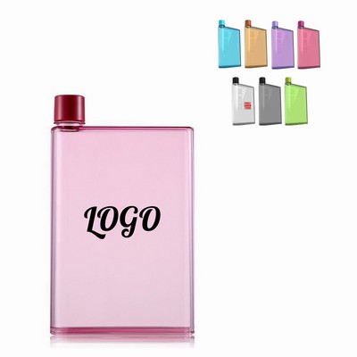 16 Oz. A5 Notebook Transparent Flat Water Bottle