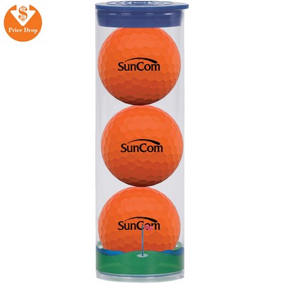 3 Ball Clear Tube W/ Wilson Duosoft Golf Balls