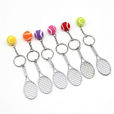 Metal Tennis Set Keychain