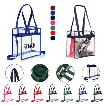 Large Transparent Tote With Zipper