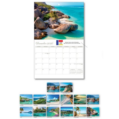 2025 Scenic Beach Destination Wall Calendar