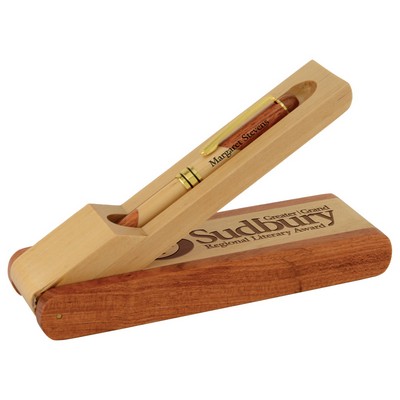 Rosewood & Maple Pen Set - Single Cavity,