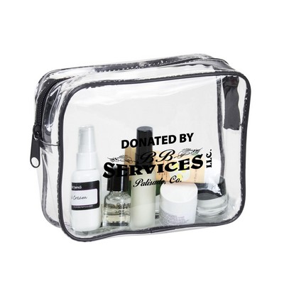 Clear Vinyl Travel Size Cosmetic Bag