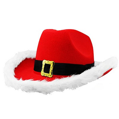 Red Santa Light Up Cowboy Hat