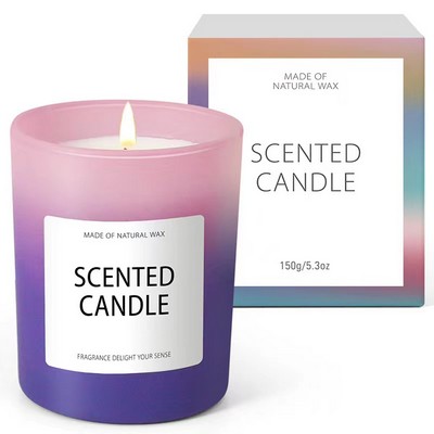 Scented Soy Wax Candle in Color Gradient Glass 5oz