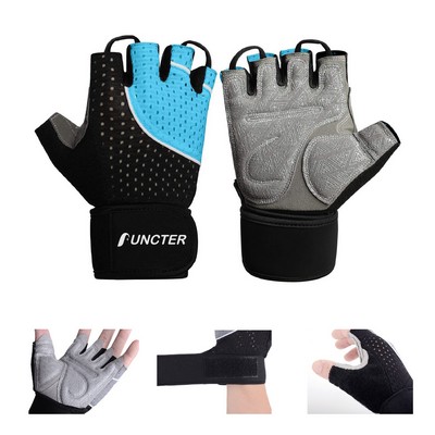 Gym Gloves Training Half Finger Gloves for Man & Woman with Wrist Wraps Wrister Gloves