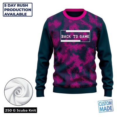 Unisex and Kids' Full Sublimation 250G Lightweight Scuba Knit Sweatshirt - Economy Series