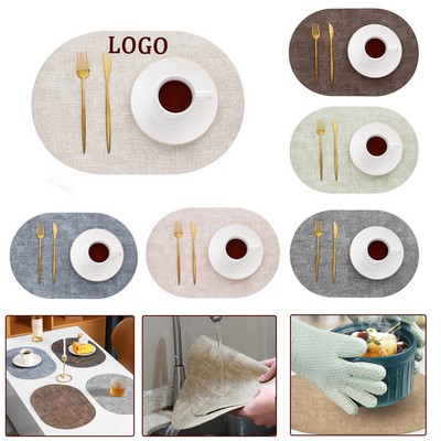 Double Sided Leather Oval Placemats