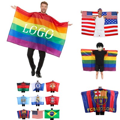 Rainbow Cloak Costume Pride Day Flag Cape