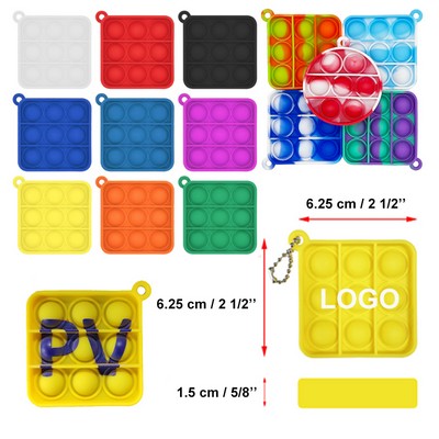 Square/Round Push Pop Bubble Sensory Gadget Keychains