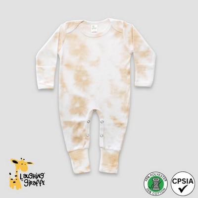 Baby Jumpsuit w/Mittens Latte 65% Polyester 35% Cotton- Laughing Giraffe®