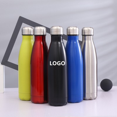 17 Oz Cola Shaped Insulated Stainless Steel Water Bottle