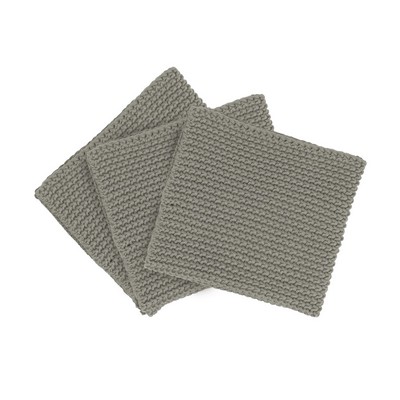 blomus Elephant Skin Gray Knitted Dish Cloths (Set Of 3)