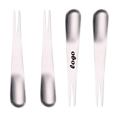 2-In-1 Silver Stainless Steel Spoon