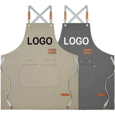 Adjustable Cross Back Waterproof Canvas Apron