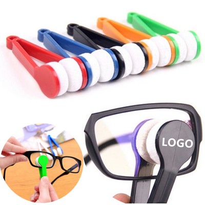 Mini Sun Glasses Eyeglass Microfiber Spectacles Cleaner Brush Cleaning Tool